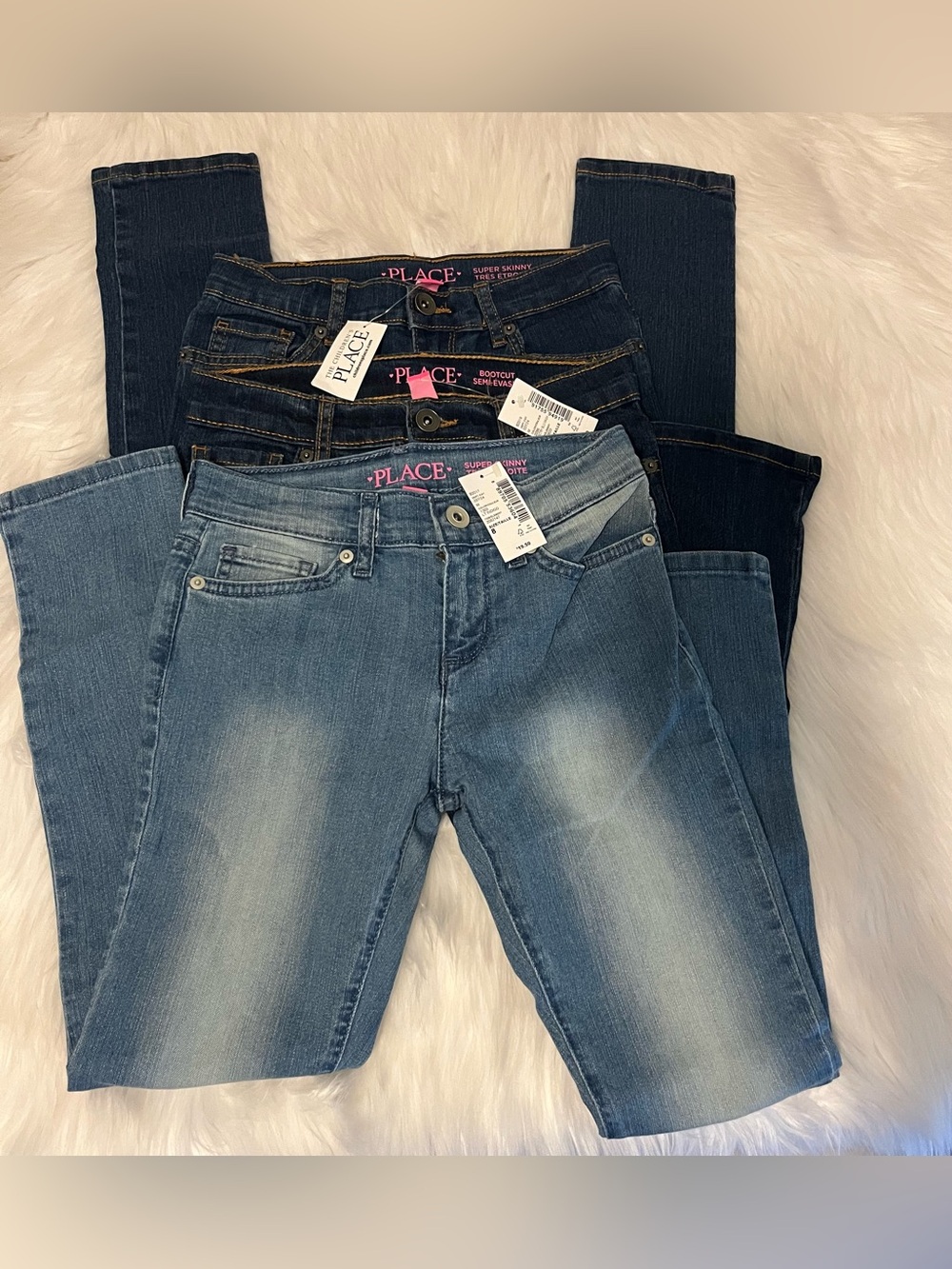 Girls 3-Pair Lot The Children’s Place Jeans Size 8 Bootcut & Super Skinny NWT